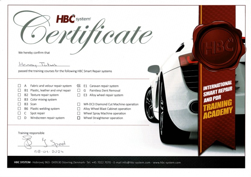 HBC caravan repair
