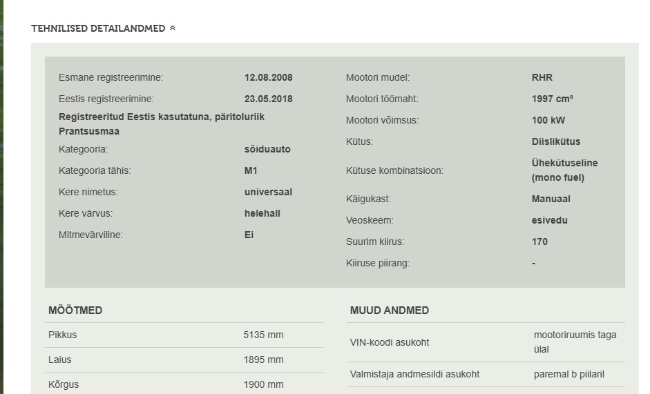 Transpordiameti otsing reg numbriga