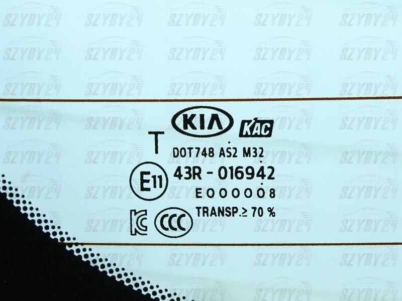 Kia Rio IV 5D HBK 2017- [SZYBA TYLNA ZIELONA] OE